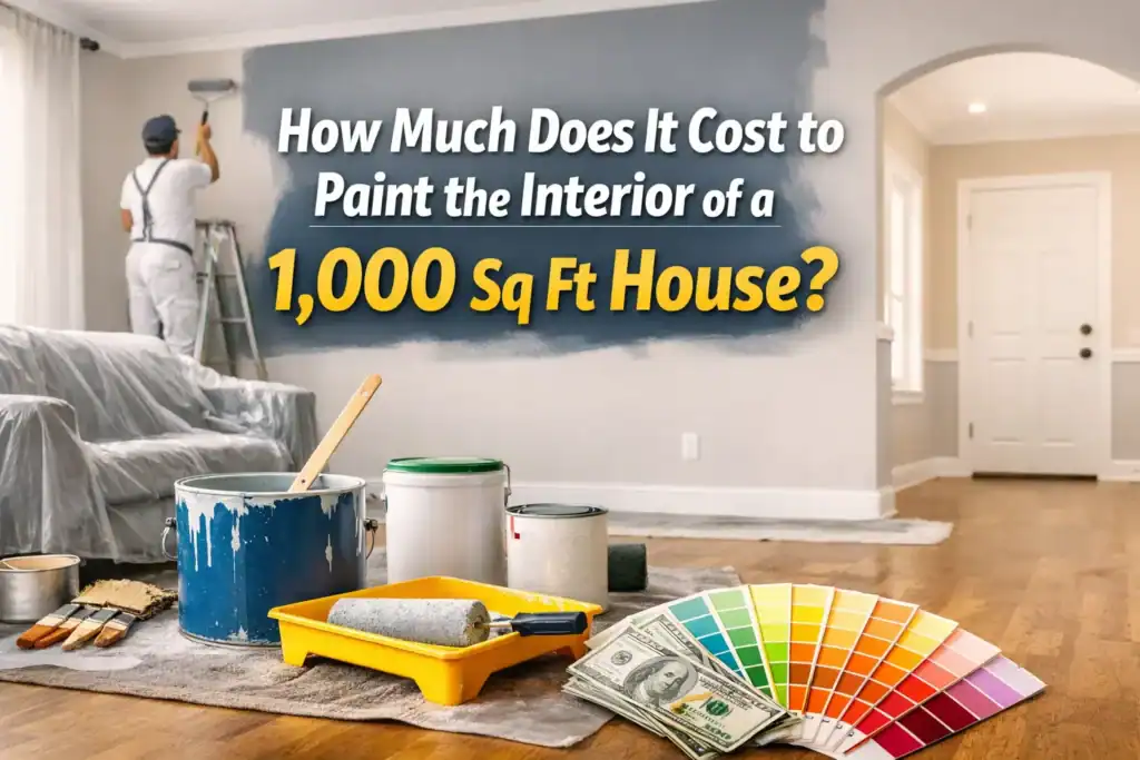 How much should it cost to paint the interior of a 1000 sq ft house? 10 How much should it cost to paint the interior of a 1000 sq ft house
