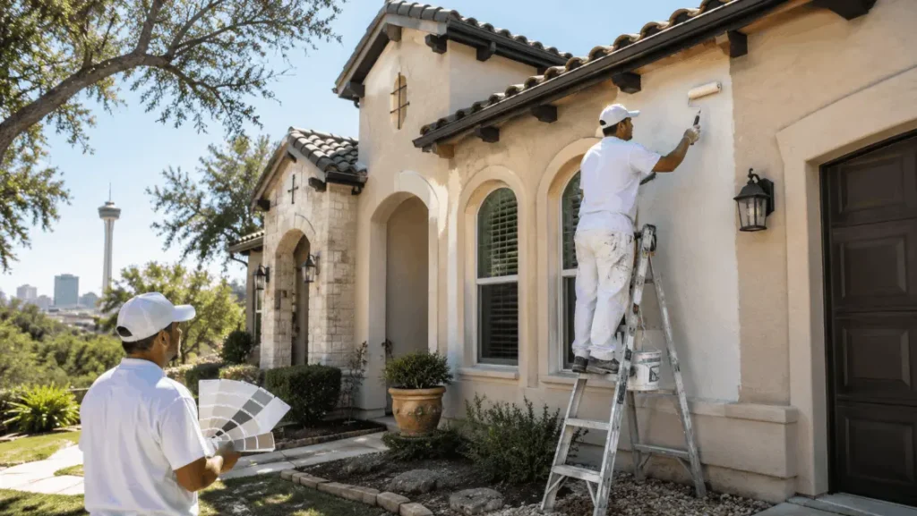 How To Choose the Best Exterior Painter in San Antonio? 2 Best exterior painter in San Antonio painting a residential home